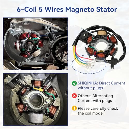 Complete Wiring Harness Kit Compatible with Tao tao Coolster 110cc 125cc Chinese ATV Quad 4 Wheeler 4 Stroke Parts with Ignition Coil Relay Solenoid Voltage Regulator CDI Box Stator Starter