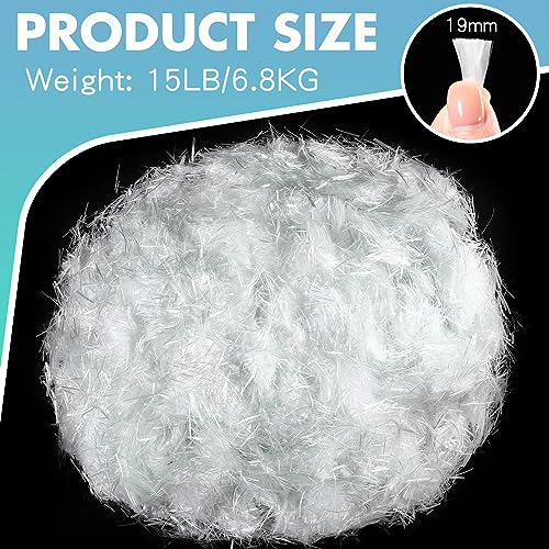 Frienda 콘크리트용 6.8kg(15파운드) 유리 섬유 보강재, 시멘트 모르타르용 1.9cm(0.75인치) 유리 섬유, 벽, 바닥, 정원 및 건물 사용을 위한 균열 방지 누출 방지 첨가제