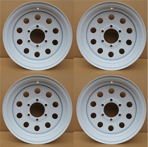 4-Pack 15x6, 6x5.5 Silver Modular Trailer Wheel, Steel Trailer Wheel 15x6, 6 on 5.5