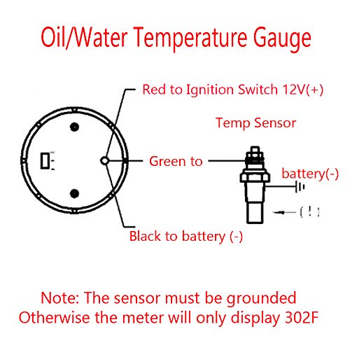 ESUPPORT Car 2" 52mm Digital Oil Temp Gauge Temperature Meter Fahrenheit - color: Oil Temp F Gauge