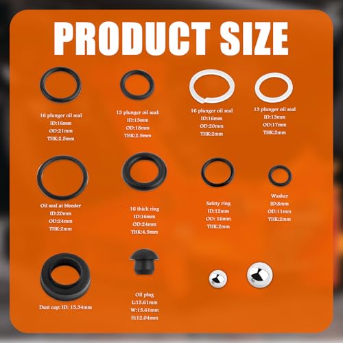 16PCS Hydraulic Jack Seal Kit,Professional Floor Jacks Oil Sealing Kits