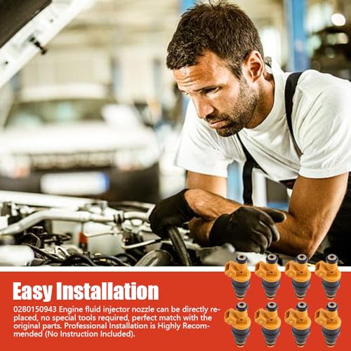 Set of 8 Fuel Injectors FIT Ford F150 F250 F350 E150 E250 E350 Mustang Expedition Explorer 4.6L 5.0L 5.4L 5.8L – Replace 0280150943, 0280150939, 0280150909
