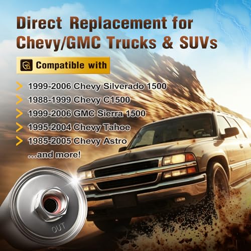 iFJF GF652 Inline Fuel Filter Replacement for Chevy GMC Silverado 1500