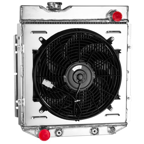 Ford 8N Radiator for Ford 1960-1966 Ford Mustang Comet Falcon Ranchero V8 - size: 3-Row Radiator Fan Combo