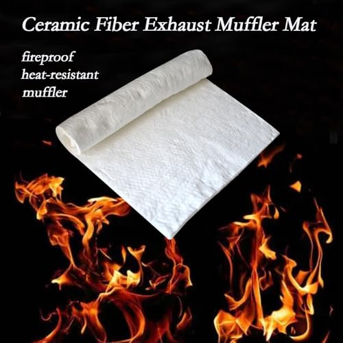 Motorcycle Ceramic Fiber Exhaust Muffler Mat, Universal Muffler Packing for 2-Stroke 4-Stroke Motorcycle ATV Dirt Bike for Exhaust Pipe Wrap Silencer