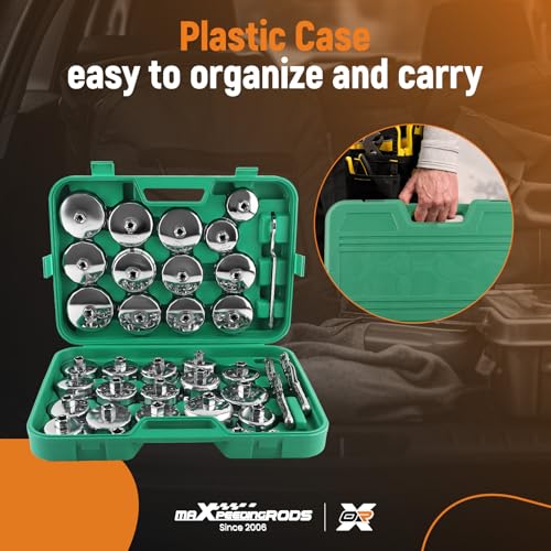 maXpeedingrods 35 PCS Auto Oil Filter Socket Wrench Set, 1/2" Drive - size: 35 PCS