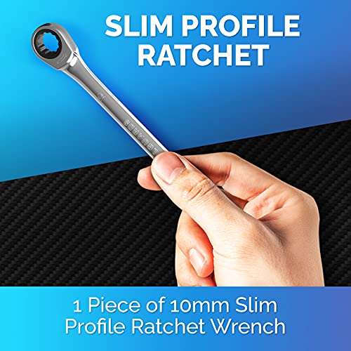 Ratcheting Wrench - Slim Profile - Ratchet Wrench, 10 mm Wrench - size: 10 mm