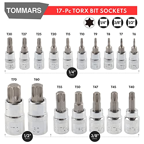 TOMMARS 60-Pc Master Torx Bit Socket & External Socket Set - style: Torx Bit Socket and External Torx Socket Set