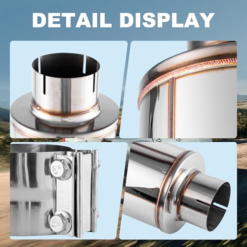 4 Inch Diesel Muffler Exhaust, 4" Inlet 4" Outlet Straight Through Resonator, 7" x 24" Body 30" OAL, Stainless Steel Muffler for Truck
