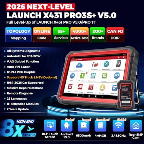 LAUNCH X431 PRO3S+ V5.0, All-in-One Bidirectional Scan Tool w/Topology Map