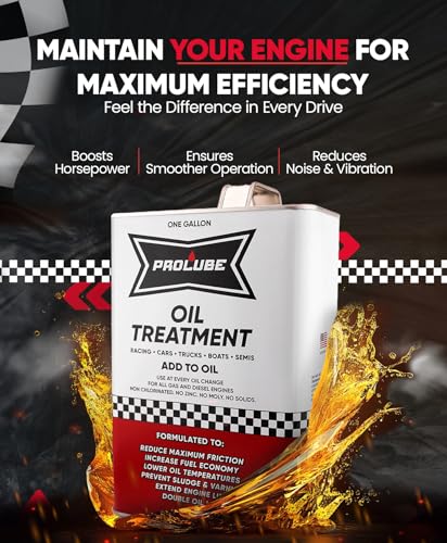 Prolube Oil Treatment - Engine Oil Additive for Gas & Diesel Engines - Reduces Wear, Noise, Vibration - Boosts Fuel Economy & Horsepower - Works on Transmissions & Differentials (1Gallon) - size: 128 fl oz