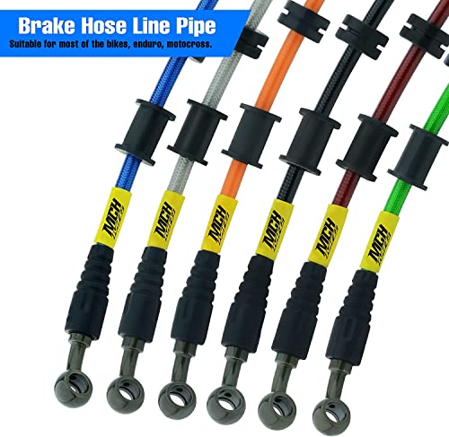 Motorcycle Hydraulic Brake Oil Hose - 28 28 Degree M10 Braided Steel Brake Clutch Oil Line Pipe for Dirt Bike Enduro Motocross Black 400mm/15.75" - size: 400 mm, style: 28 28 Degree