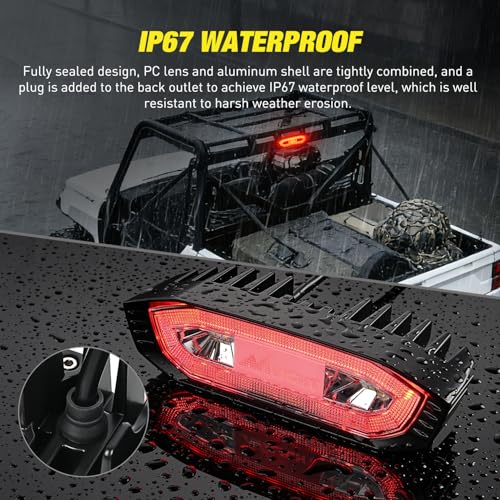 Nilight UTV LED Chase Brake Light Universal 1.75"-2.0" Roll Bar Mount - color: UTV LED Chase Brake Light 1PCS