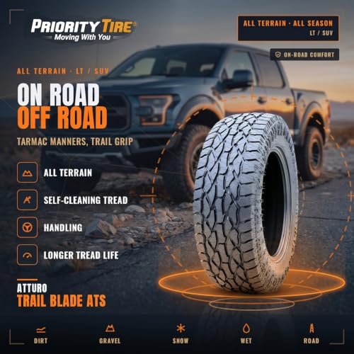 Atturo Trail Blade ATS A/T All-Terrain Off-Road Light Truck Radial Tire-LT275/65R18 275/65/18 275/65-18 123/120S Load Range E LRE 10-Ply BSW Black Side Wall - size: 275/65R18