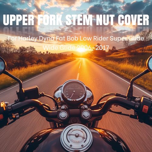 (Non-Standard Configuration of 1 Large and 2 Small) Upper Fork Stem Nut Cover for Harley Dyna Fat Bob Low Rider Wide Glide Super Glide 2006-2017
