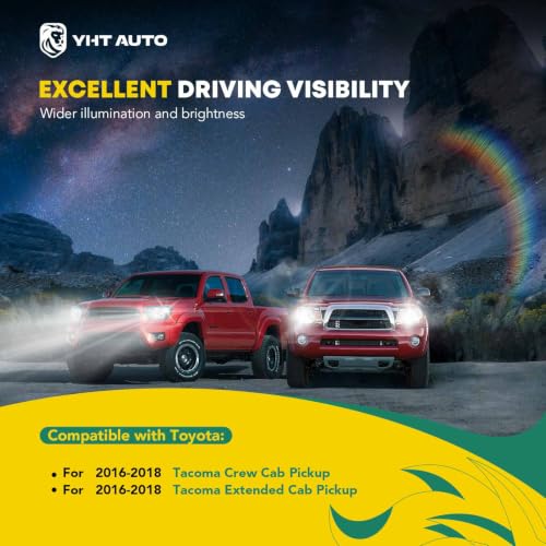 YHTAUTO Pair Headlights Assembly for Toyota Tacoma 2016-2023 - size: 2016-2023