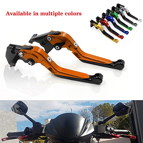 Motorcycle Foldable Brake Clutch Levers Adjustable Aluminum Handlebar Lever Replacement for Honda CB750 XL750 TransAlp 2023 2024 2025 (Orange) - color: Orange