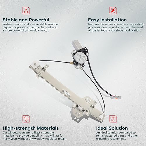 FINDAUTO 748-558 Power Window Regulator for 2001-2006 for Acura MDX
