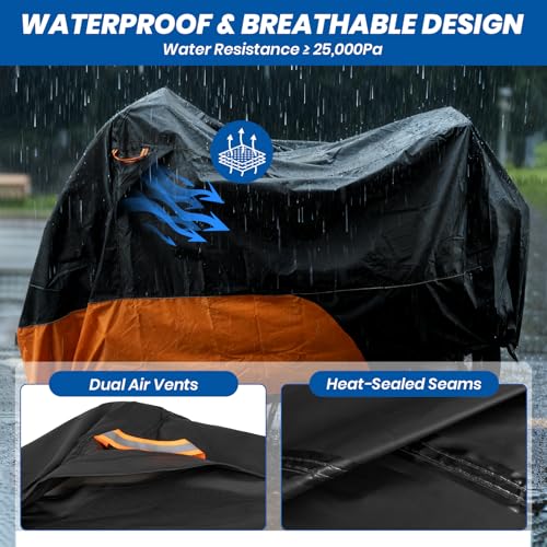 Favoto Motorcycle Cover for Harley Davidson Heavy Duty 420D Oxford - size: 108" - Side Box