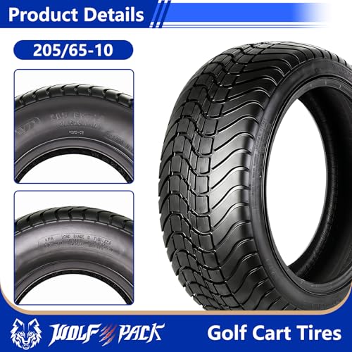 Set 4 Wolf Pack 205/65-10 Golf Cart Tires ATV Tires Multi-Terrain Tire - size: 205/65-10