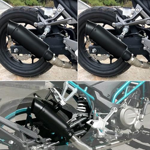 Exhaust Muffler Compatible with Kawasaki Ninja 400 Z400 2018 2019 2020 2021 2022 2023, 30cm Matte Black, with Adapter Connect Pipe, Slip On Motorcycle Exhaust