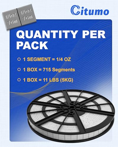 1/4 oz Adhesive Stick-On Roll Wheel Weights, Low Profile, Gray 715pcs - color: Gray-Roll, size: 0.25oz - 1Roll
