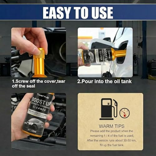 Catalytic Converter Cleaner Catalytic System Cleaner Additive for Gas & Diesel Vehicles, Routine Maintenance Treatment, Supports Smooth Engine Operation, Easy Pour-in, 4 Pack 120ml - size: 4 Pack