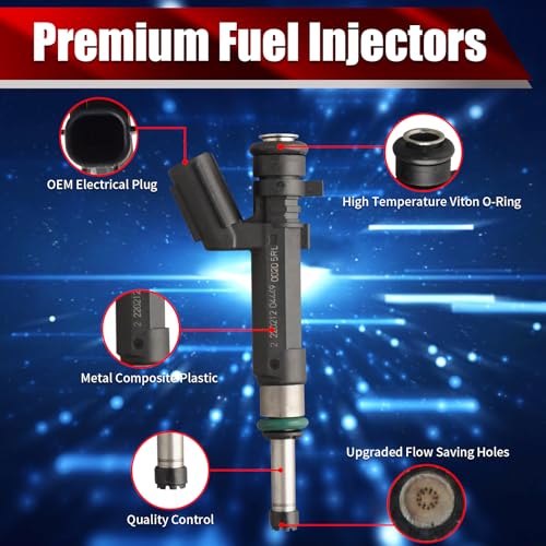 Set of 4 Fuel Injectors 16600-1KT0A FJ1192 Replacement - size: FJ1192