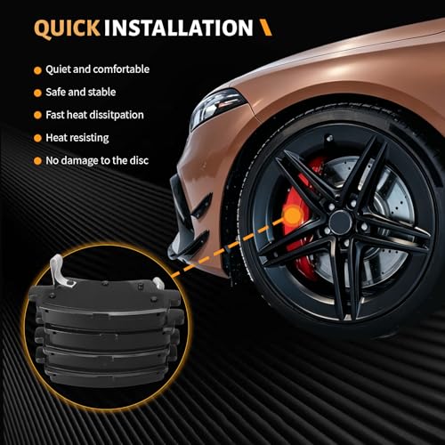 D1544 Rear Ceramic Brake Pads Kit Fit For Hyundai Accent 2012-2017, For Elantra 2011-2016, For Veloster 2012-2015, For Sonata 2015, For Kia Rio 2012-2017, For Cadenza 2014-2016 - style: HZ1544