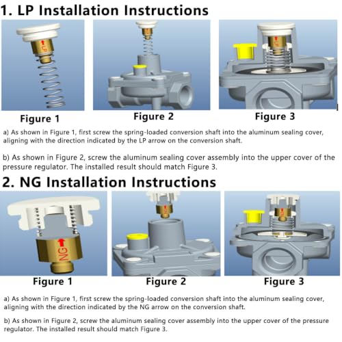 Natural Gas Pressure Regulator with 3/4" FNPT Thread, 1/2 PSIG Inlet Pressure and 4"-10" WC Outlet for Grill, Stove Range Pipe Lines
