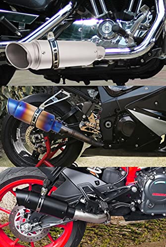 Universal Slip on Modified Exhaust Mufflers with Silencers Compatible with Motorcycle Grom ATV Dirt Bike Street Bike Scooter Pipe Diameter 38mm-51mm Exhaust,Black - color: Black