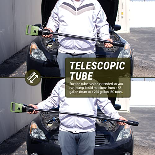 TERA PUMP Electric Transfer Drum Pump with Adjustable Suction Tube - style: Adjustable Intake
