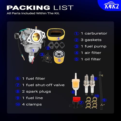 32-853-12-S Carb Kit w/Filter Oil Pump Kit for Kohler SV710-SV840 22-27HP