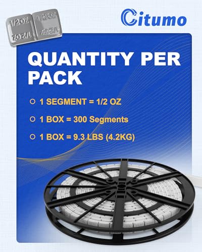Upgraded 1/2oz, Steel Adhesive Stick-On Roll Wheel Weights, Gray 300pcs - color: Roll-Gray, size: 0.5oz - 1Roll