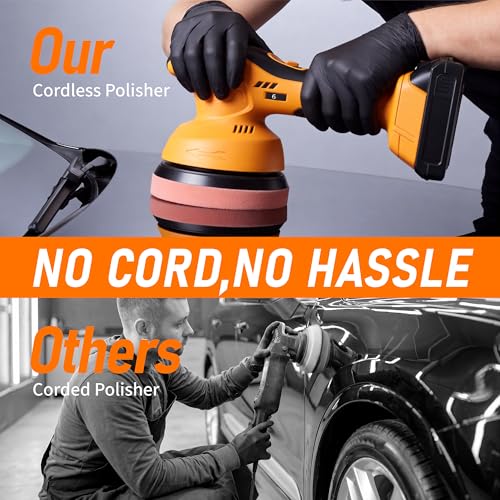 6 In Cordless Car Buffer Polisher Fit for Dewalt 20V Battery(NO Battery)