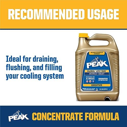 PEAK Global Lifetime Concentrate Antifreeze and Coolant for All Vehicles, 1 Gal. - size: Concentrate