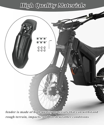 E-Bike Front Fender with Screw Kit Waterproof (Black) - color: Black