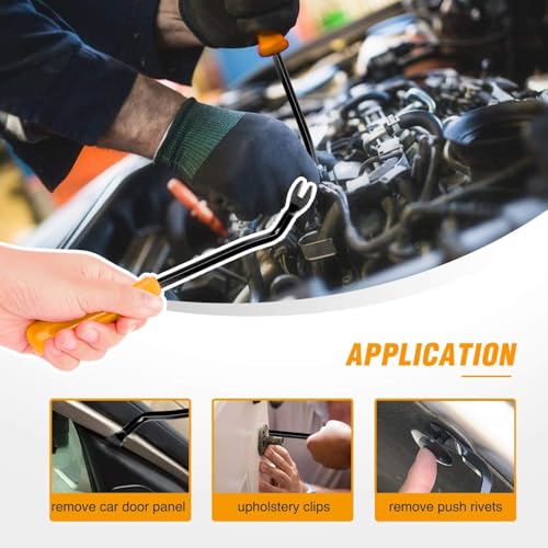 GOOACC Car Panel/Upholstery Fastener Remover Ergonomic Stainless Steel - color: Yellow, size: 1Pc Remover