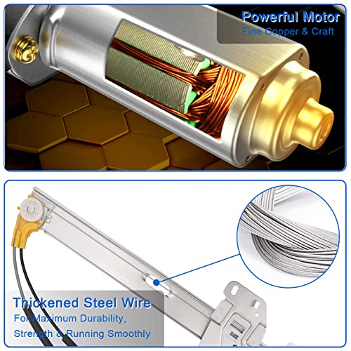 Obaee Window Regulator with Motor Front Left Driver Side, Replace 741-768 - size: Front Left Driver Side