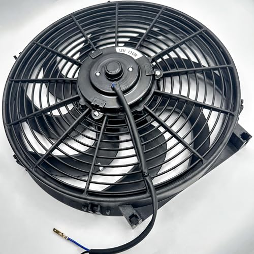 Upgraded 130 Watt Motor 12 Volt Automotive Engine Electric Radiator Cooling Fan Reversible High Performance Thermo Cooler Best CFM for Car Truck (15" Inch, Single Fan) - color: Single Fan, size: 15" Inch