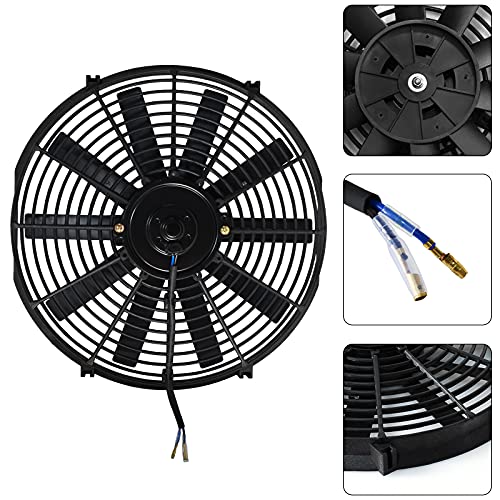 MuHize 14 Inch Electric Radiator Cooling Fan 12V 80W Push/Pull, 2 Pack - size: 2Pcs-14 inch