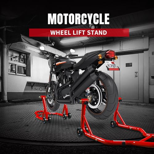 Motorcycle Stand Lift, Universal Paddock Lift Stand, 1100lbs Front Rear Combo Stand Lift Stand, Rear U+L Fork Swingarm Spool Stand 2-Pack - color: Red-2 Packs