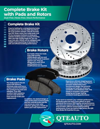 PM Auto Front 355mm Drilled Slotted Brake Disc Rotors Compatible With 2011-2015 Chevrolet Silverado 2500 HD