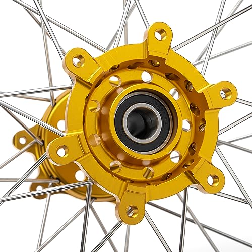 TOFR 17"x3.5" 17"x4.25" Spoked Wheels Rims Hubs for Sur-Ron Ultra Bee Gold - color: Gold, size: 17" Front 17" Rear