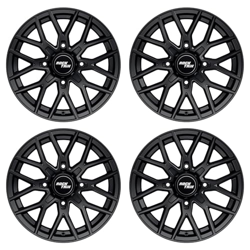 RockTrix RT104 15x7 ATV UTV Wheel 4x110 4+3 Offset, Matte Black, 1pc Single - size: 15x7 (4+3)