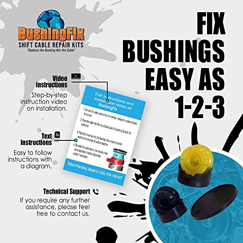 BushingFix FM1KIT Transmission Shift Cable Bushing Repair Kit, Shifter Cable Kit Fits Select Fiat, Jeep, and Mini Models, Manual Transmission Shift Cable Replacement Bushing, Easy Repair Replacement