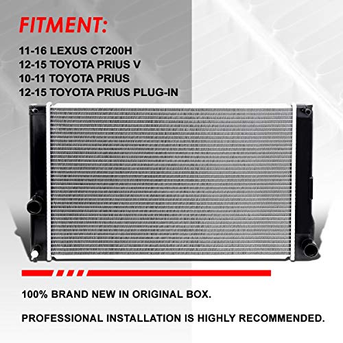 Auto Dynasty 13119 Radiator for 10-16 Lexus CT200H/Toyota Prius V/Plug-In - color: 10-16 CT200H/Prius