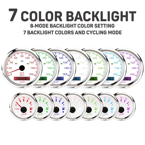RACETECH 6 Gauge Instrument Set 160 MPH 10000 RPM Indicators - White Dial