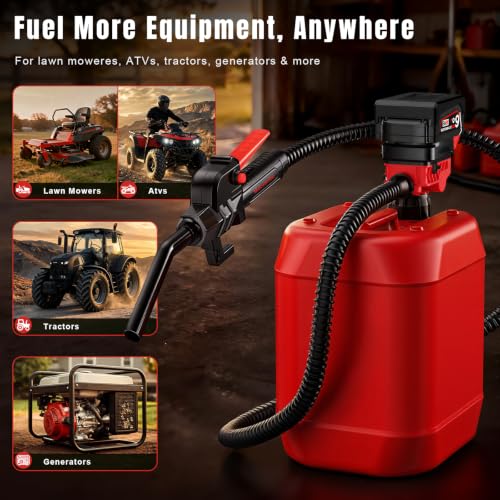 Fuel Transfer Pump for Milwaukee M18 Battery, 3.7 GPM Cordless Gas Can Pump