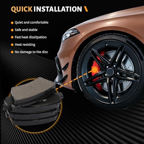 D1313 Rear Ceramic Brake Pads Kit Fit For Kia Amanti 2007-2009, For Soul 2010-2013, For Hyundai Sonata 2008-2010, For Azera 2010-2011, For Elantra 2010 - size: HZ1313